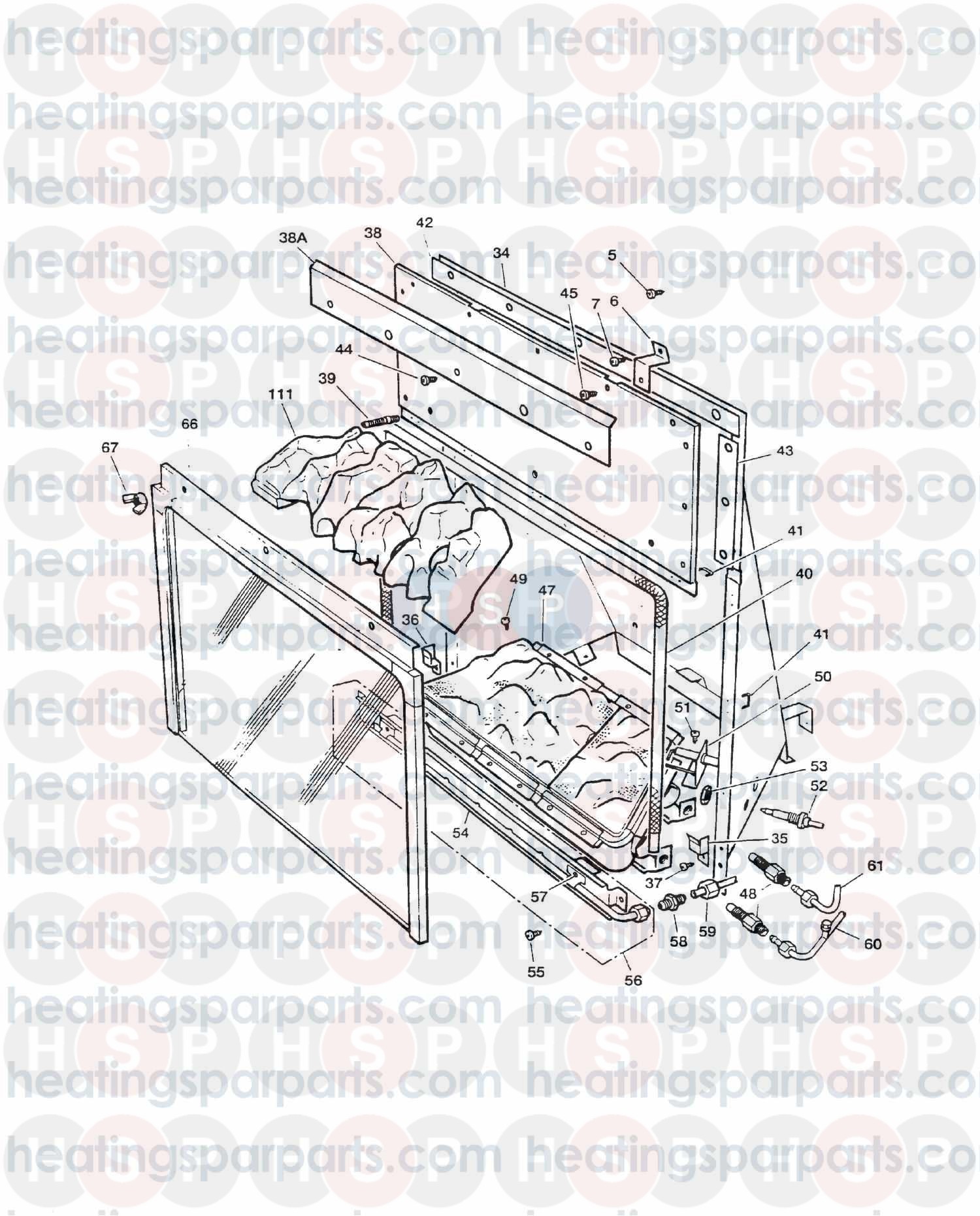 Valor Gas Fire Flamenco Super SN With Suffix A (Controls 1)Diagram